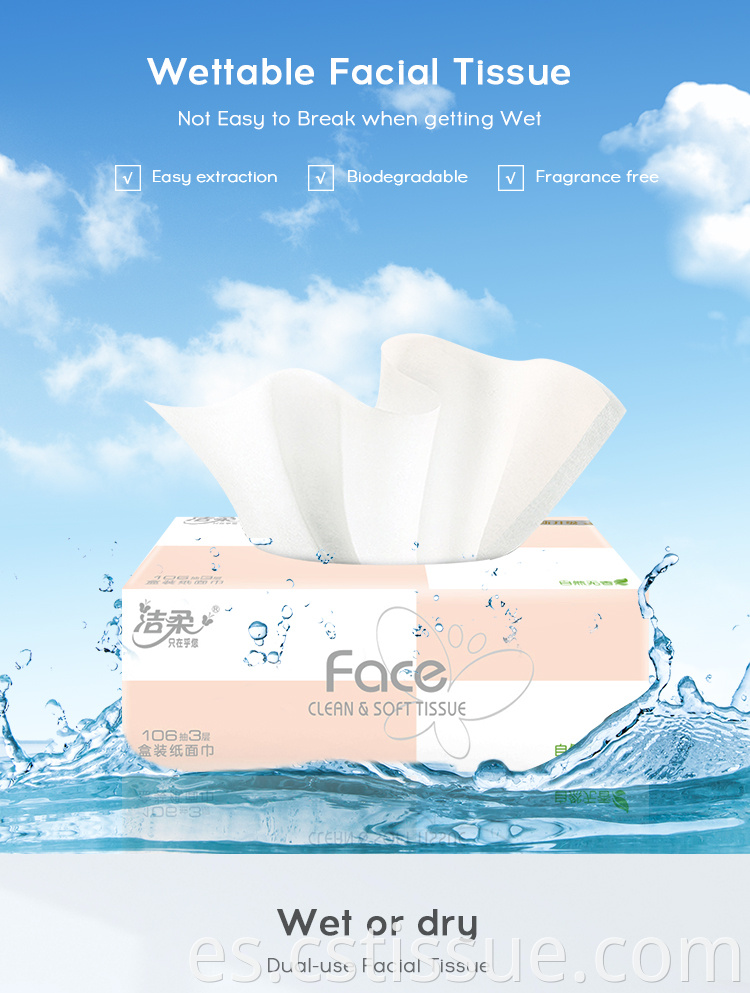 Moderno desechable Baby Face Tissue Care Daily Conveniencia Facinaje de seda